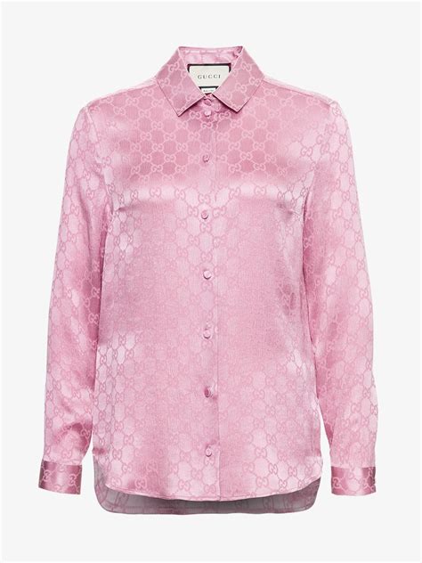 gucci garden pink shirt|gucci silk crêpe shirt.